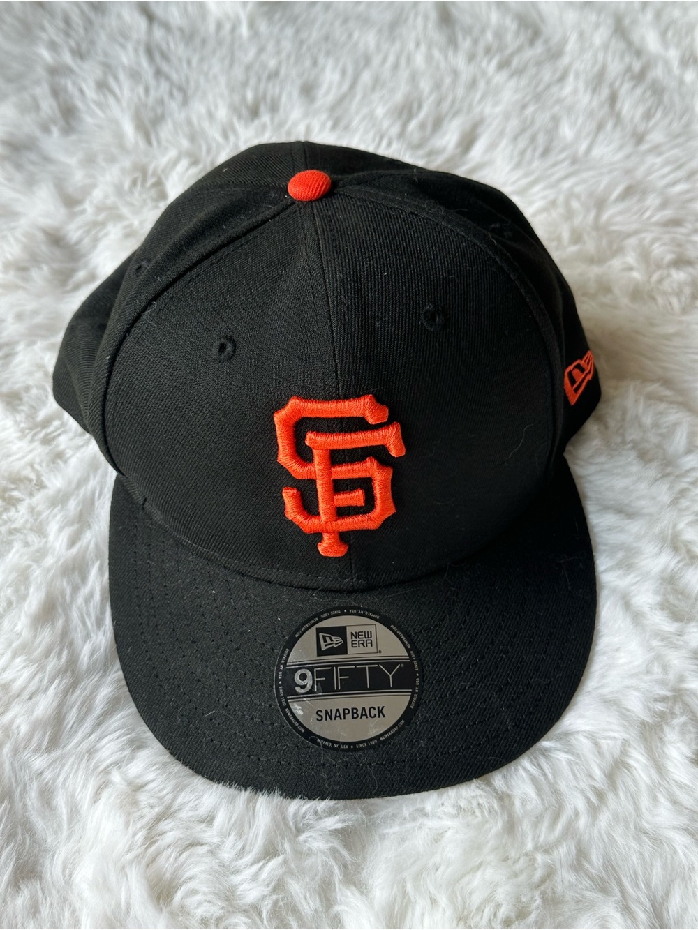 New Era Mens Black Orange San Francisco Giants Snapback Hat Cap